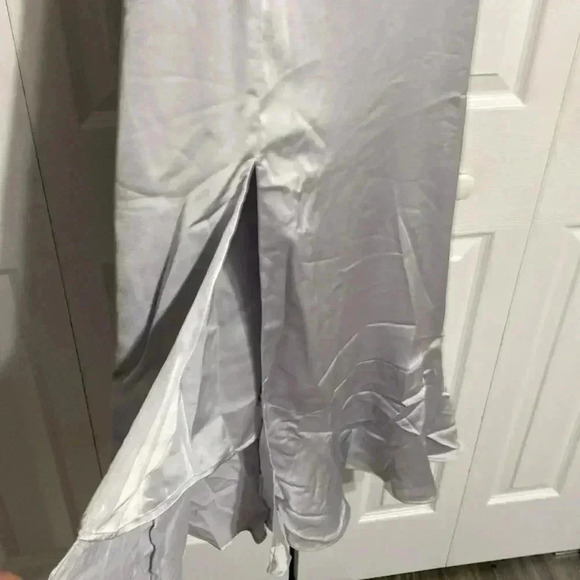 Show Me Your MuMu gray satin Claire Midi Dress CS SMALL XL - Picture 4 of 12